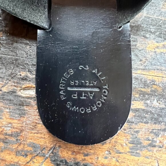 ATP ATELIER ROSA VACCHETTA LEATHER SIZE EU41 BLACK SANDALS - Picture 4 of 10